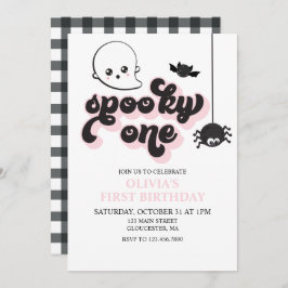 Spooky One Halloween 1st Birthday Invitation Kaart