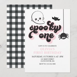 Spooky One Halloween 1st Birthday Invitation Kaart