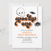 Spooky One Halloween 1st Birthday Invitation Kaart (Voorkant)