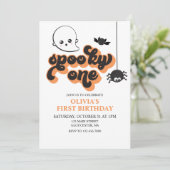 Spooky One Halloween 1st Birthday Invitation Kaart (Staand voorkant)