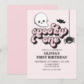Spooky One Halloween 1st Birthday Invitation Kaart (Voorkant / Achterkant)