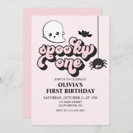 Spooky One Halloween 1st Birthday Invitation Kaart