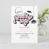 Spooky One Halloween 1st Birthday Invitation Kaart (Staand voorkant)