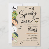 Spooky One Halloween 1st Birthday Invitation Kaart (Voorkant)