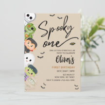 Spooky One Halloween 1st Birthday Invitation