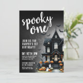 Spooky One Halloween 1st Birthday Kaart (Staand voorkant)