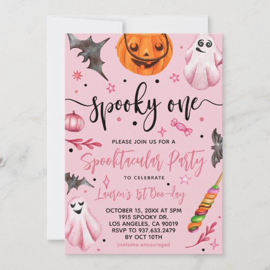 Spooky One Halloween 1st Birthday Kaart (Voorkant)