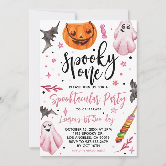 Spooky One Halloween 1st Birthday Kaart (Voorkant)