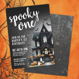 Spooky One Halloween 1st Birthday Kaart