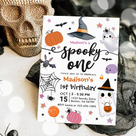 Spooky One Halloween 1st Birthday Kaart