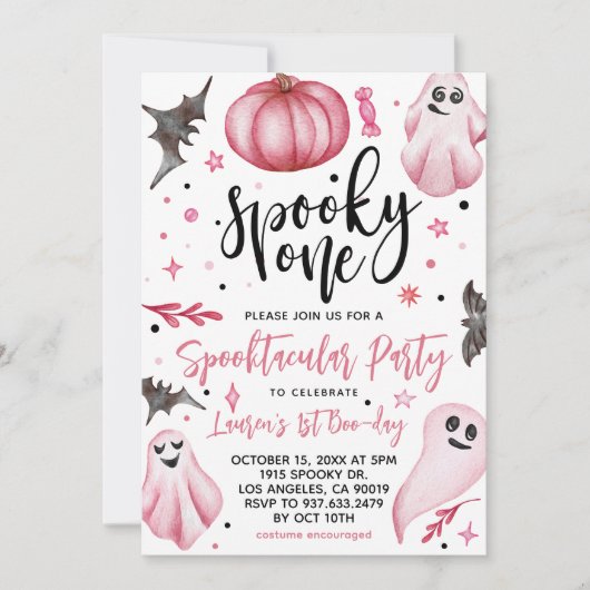Spooky One Halloween 1st Birthday Kaart (Voorkant)