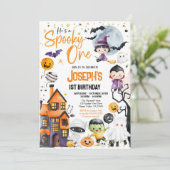 Spooky One Halloween 1st Birthday Kostuumfeest Kaart (Staand voorkant)