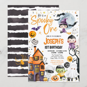 Spooky One Halloween 1st Birthday Kostuumfeest Kaart