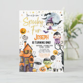 Spooky One Halloween 1st Birthday Kostuumfeest Kaart (Staand voorkant)