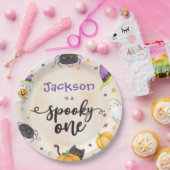 Spooky One Halloween 1st Birthday Papieren Bordje (Feest)