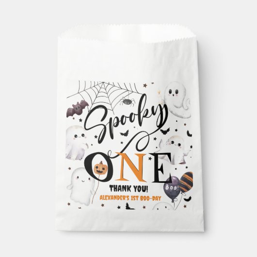 Spooky One Halloween 1st Birthday Party Schattige  Bedankzakje (Voorkant)
