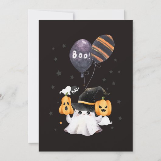 Spooky One Halloween 1st Birthday Party Schattige  Kaart (Achterkant)