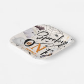 Spooky One Halloween 1st Birthday Party Schattige  Papieren Bordje (Gebogen)