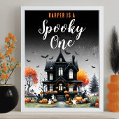Spooky One Halloween 1st Birthday Party Sign Poster