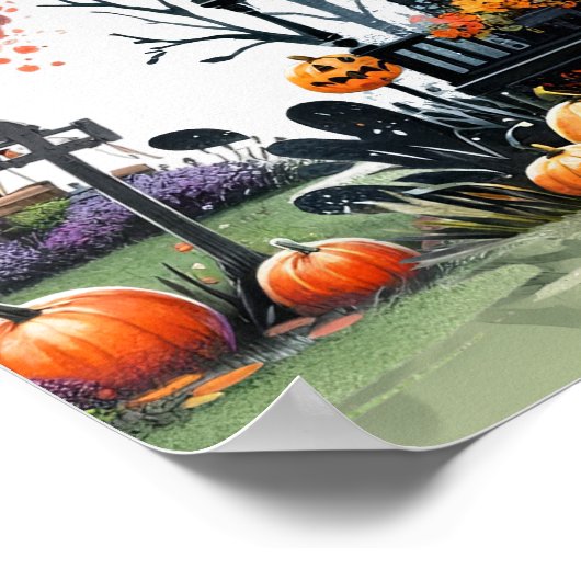 Spooky One Halloween 1st Birthday Party Sign Poster (Hoek)