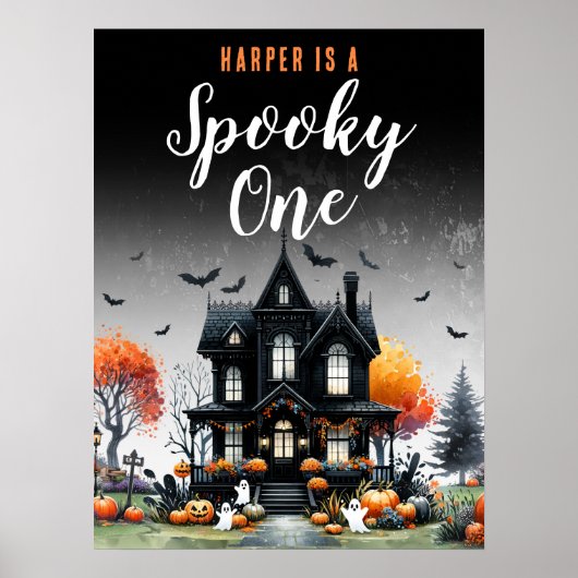 Spooky One Halloween 1st Birthday Party Sign Poster (Voorkant)