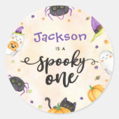 Spooky One Halloween 1st Birthday Ronde Sticker (Voorkant)