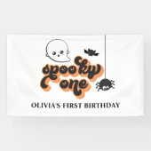 Spooky One Halloween 1st Birthday Spandoek (Horizontaal)