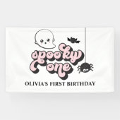 Spooky One Halloween 1st Birthday Spandoek (Horizontaal)