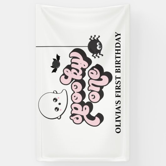 Spooky One Halloween 1st Birthday Spandoek (Verticaal)