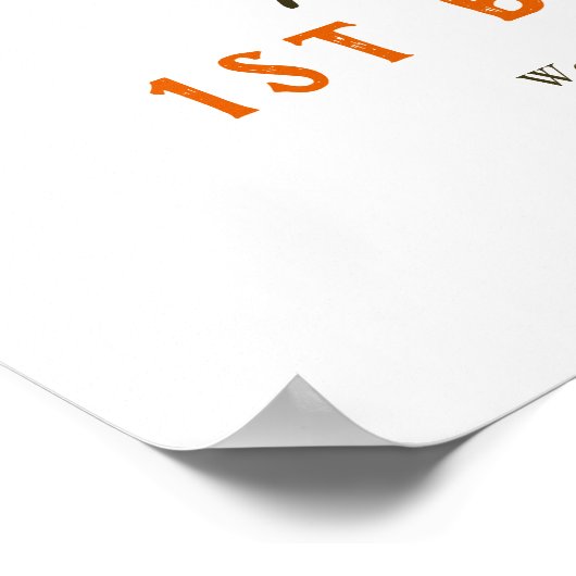 Spooky One Halloween 1st Birthday Welcome Sign Poster (Hoek)