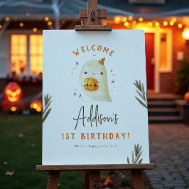 Spooky One Halloween 1st Birthday Welcome Sign Poster