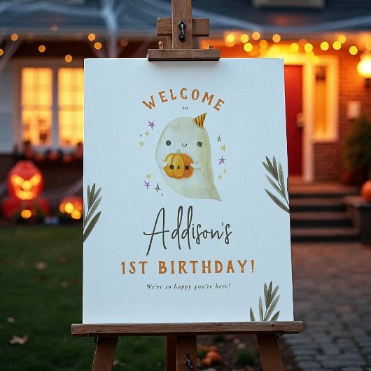 Spooky One Halloween 1st Birthday Welcome Sign Poster
