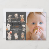 Spooky One Halloween Animals 1st Birthday Foto Kaart (Voorkant)