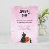 Spooky One Halloween Birthday Invitation Kaart (Staand voorkant)
