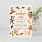 Spooky One Halloween Birthday Invitation Kaart (Staand voorkant)