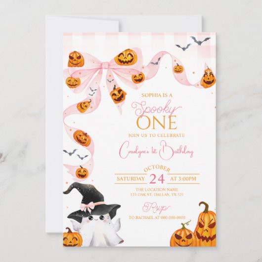 Spooky One Halloween Birthday Invitation Kaart (Voorkant)