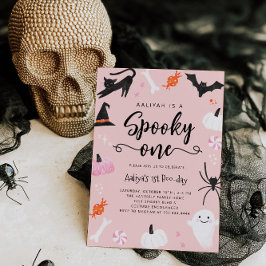 Spooky One Halloween Birthday Invitation Kaart