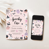 Spooky One Halloween Birthday Invitation Kaart