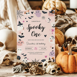 Spooky One Halloween Birthday Invitation Kaart