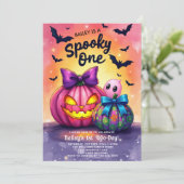 Spooky One Halloween Birthday Invitation Kaart (Staand voorkant)