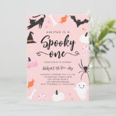 Spooky One Halloween Birthday Invitation Kaart (Staand voorkant)