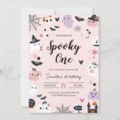 Spooky One Halloween Birthday Invitation Kaart (Voorkant)
