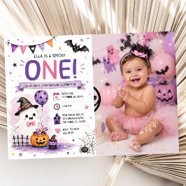 Spooky One Halloween Birthday Party Photo Kaart