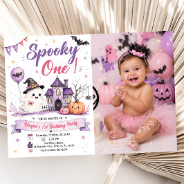 Spooky One Halloween Birthday Party Photo Kaart