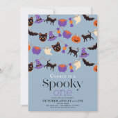 Spooky One Halloween Blue 1e verjaardag Kaart (Voorkant)