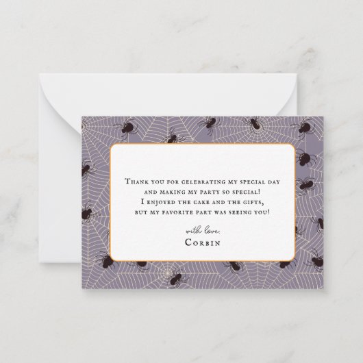 Spooky One Halloween Blue 1st Birthday Bedankt Notitiekaartje (Achterkant)