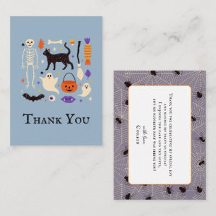 Spooky One Halloween Blue 1st Birthday Bedankt Notitiekaartje