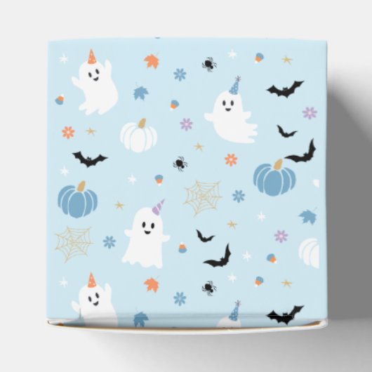 Spooky One Halloween Blue Ghost Eerste Verjaardag Bedankdoosjes (Bovenkant)