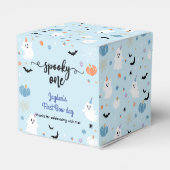 Spooky One Halloween Blue Ghost Eerste Verjaardag Bedankdoosjes (Achterkant)