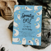 Spooky ONE Halloween Blue Ghost Verjaardag Kaart